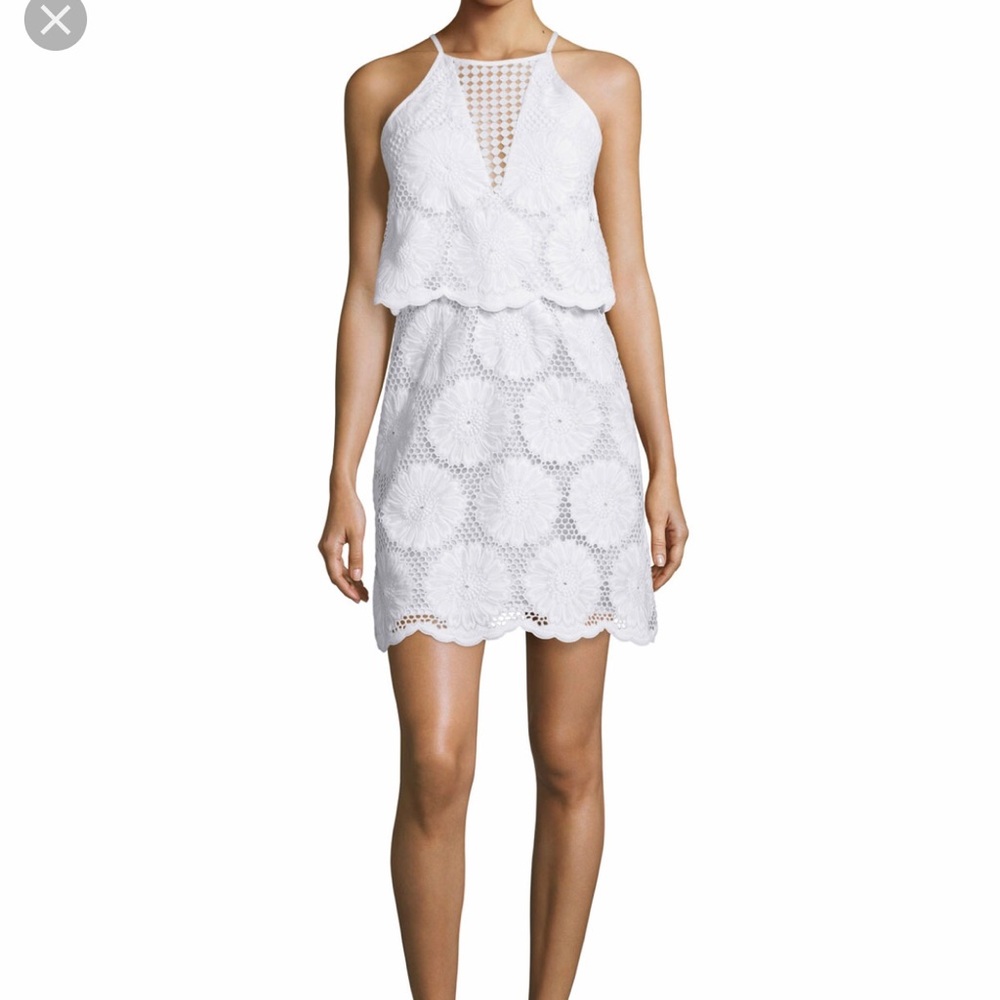 🌻NICHOLAS Sunflower Lace Tiered Mini Dress NWT🌻